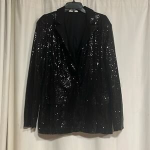 Saint Genies Plus Sequin Black Blazer